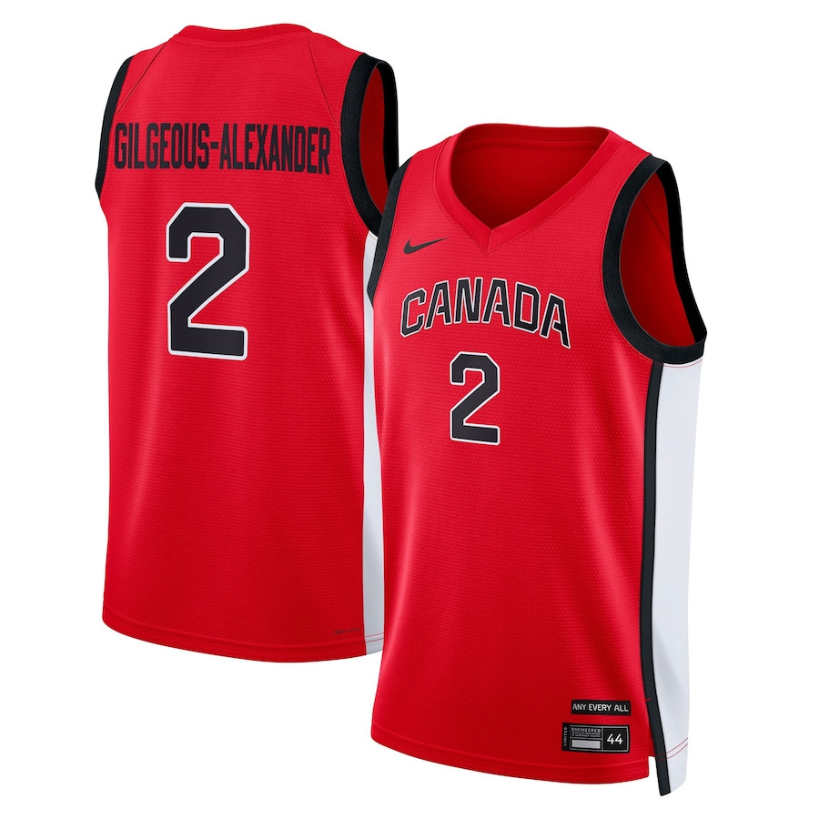 Shai Gilgeous-alexander 2 Canada Basketball Unisex 2024 Swingman Player Jersey - Red
