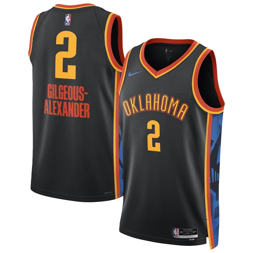 Shai Gilgeous-alexander 2 Oklahoma City Thunder Unisex 2024/25 Swingman Player Jersey - City Edition - Black