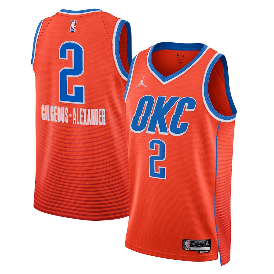 Shai Gilgeous-alexander 2 Oklahoma City Thunder Unisex Swingman Jersey - Statement Edition - Orange