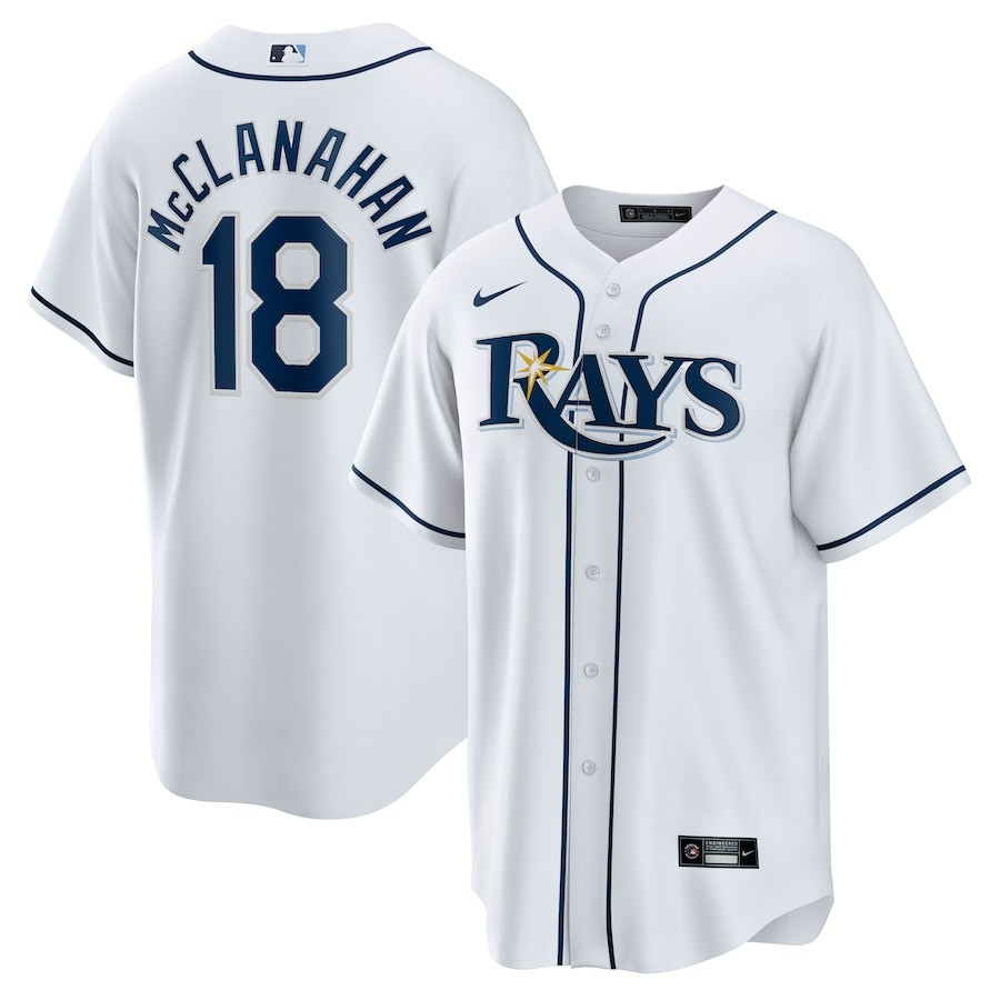 Shane Mcclanahan 18 Tampa Bay Rays Home Team Men Jersey - White
