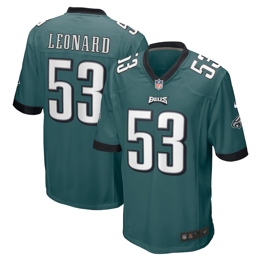 Shaquille Leonard 53 Philadelphia Eagles Game Men Jersey - Midnight Green Js5534