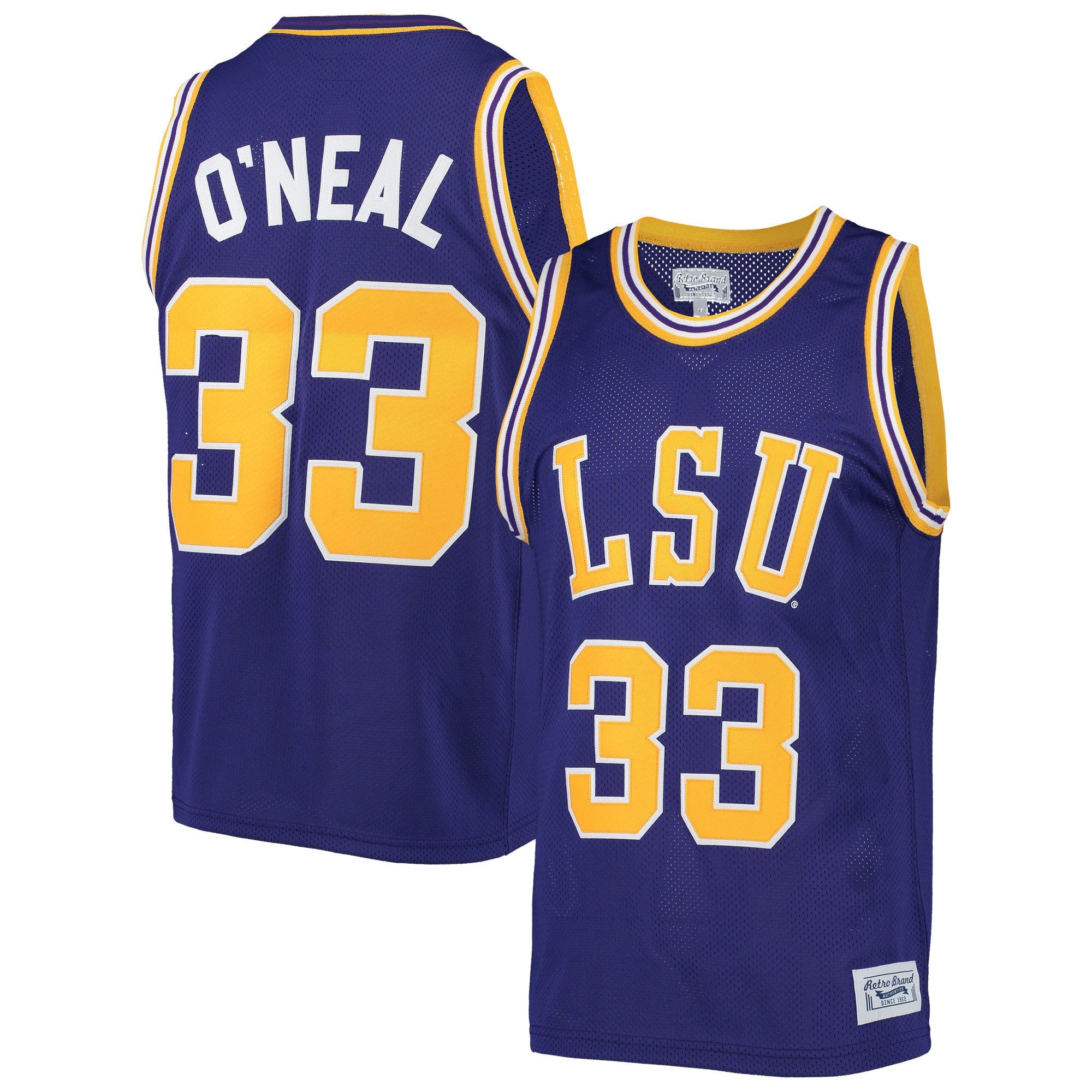 Shaquille O'neal #33 Lsu Tigers Retro Classic Basketball Men Jersey - Purple