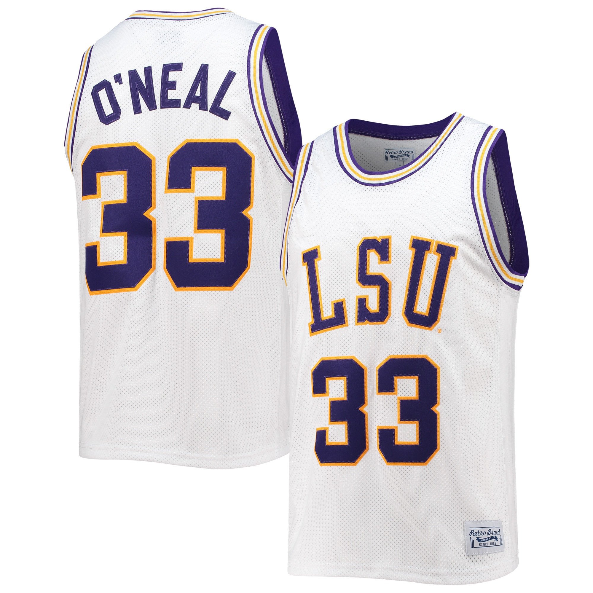 Shaquille O'neal #33 Lsu Tigers Retro Classic Basketball Men Jersey - White
