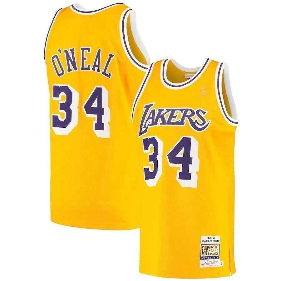 Shaquille O'neal Los Angeles Lakers Mitchell & Ness 1996/97 Hardwood Classics Jersey - Gold