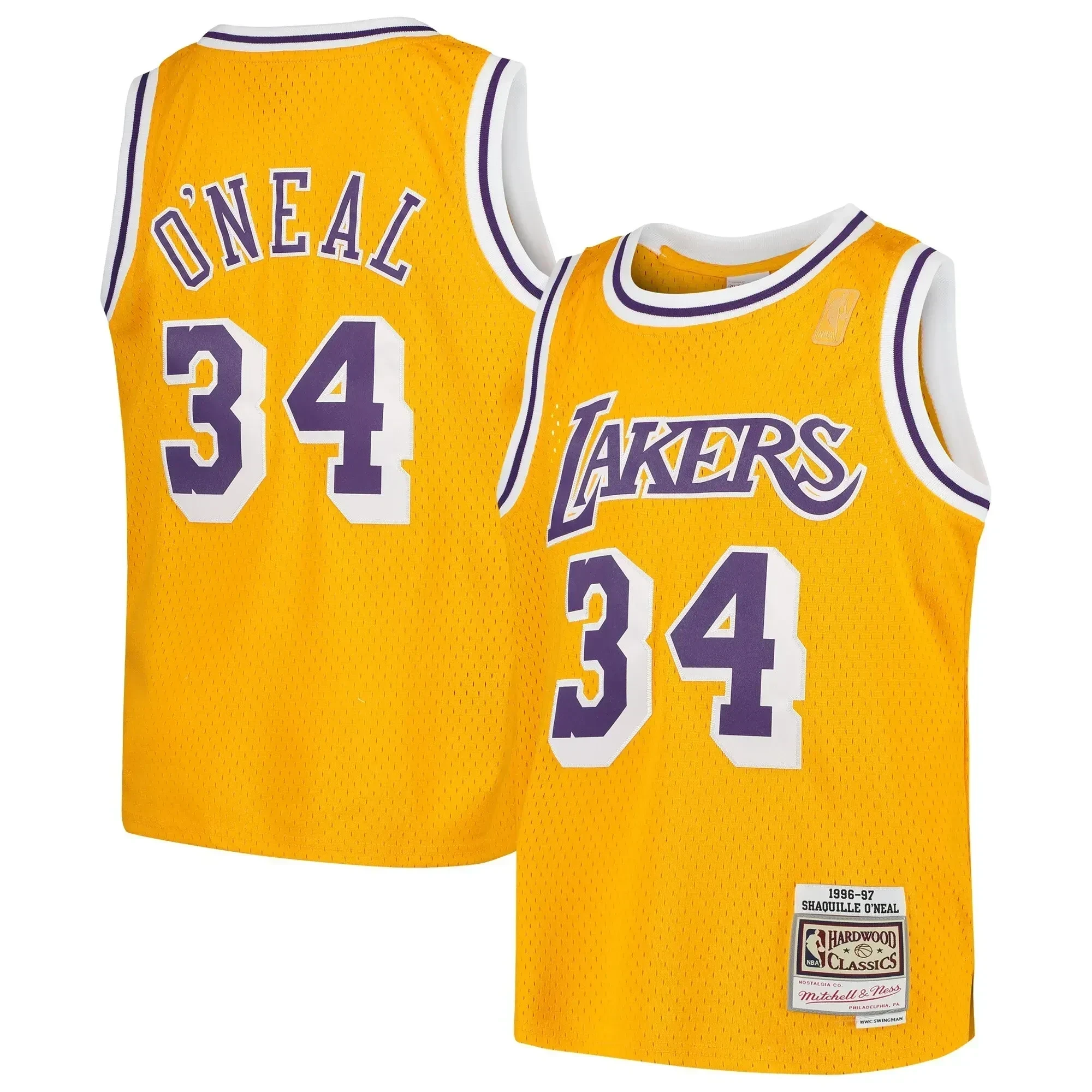 Shaquille O'neal Los Angeles Lakers Mitchell & Ness Youth Swingman Throwback Jersey - Gold