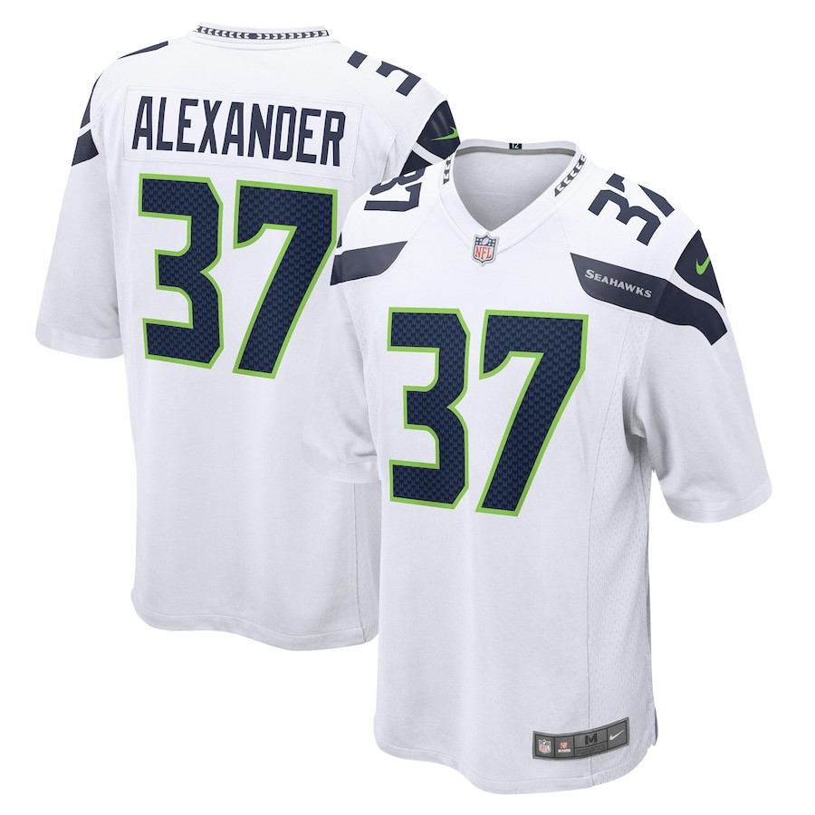 Shaun Alexander 37 Seattle Seahawks Men Retired Game Jersey - White Js6218