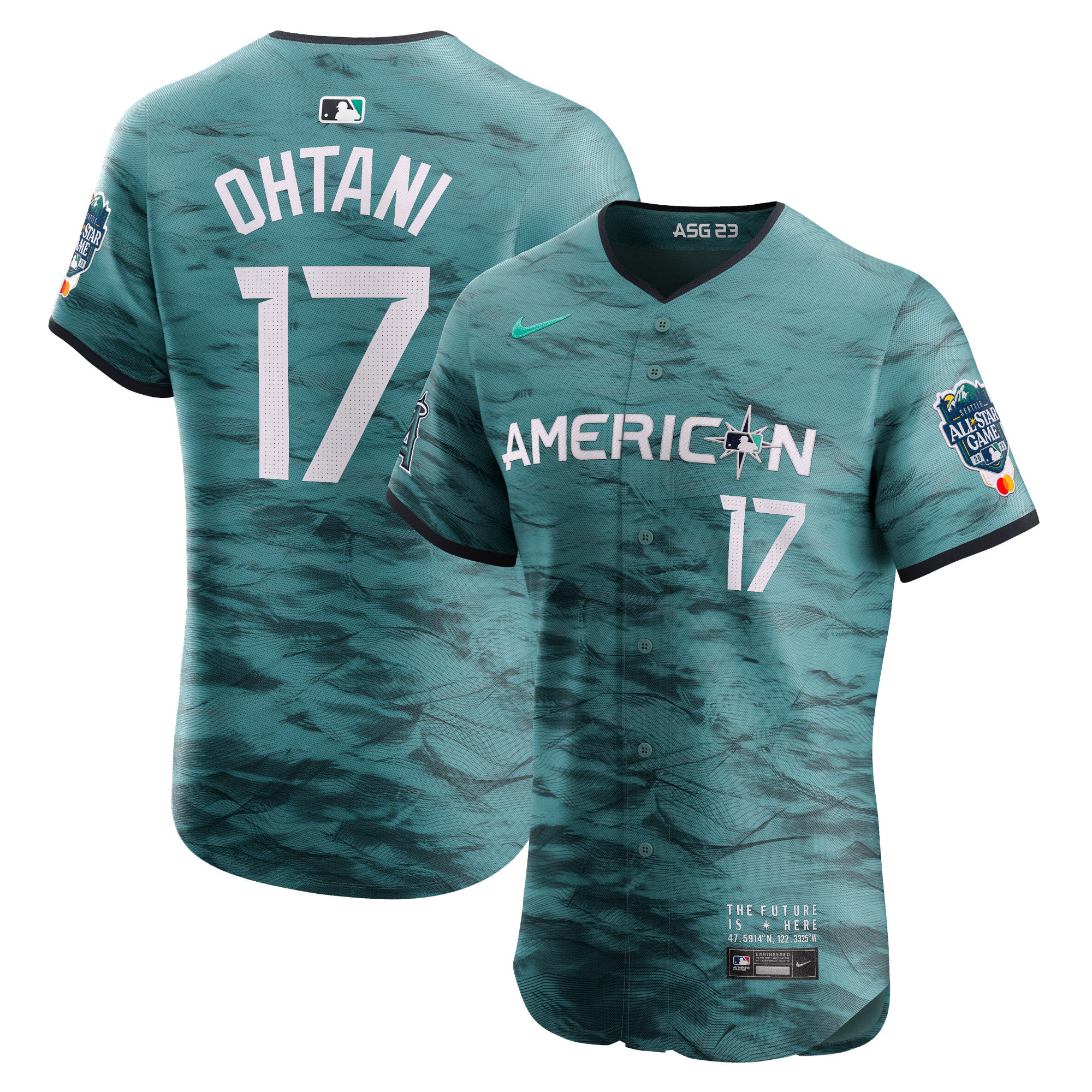 Shohei Ohtani 17 American League 2023 Mlb All-star Game Vapor Elite Jersey - Teal