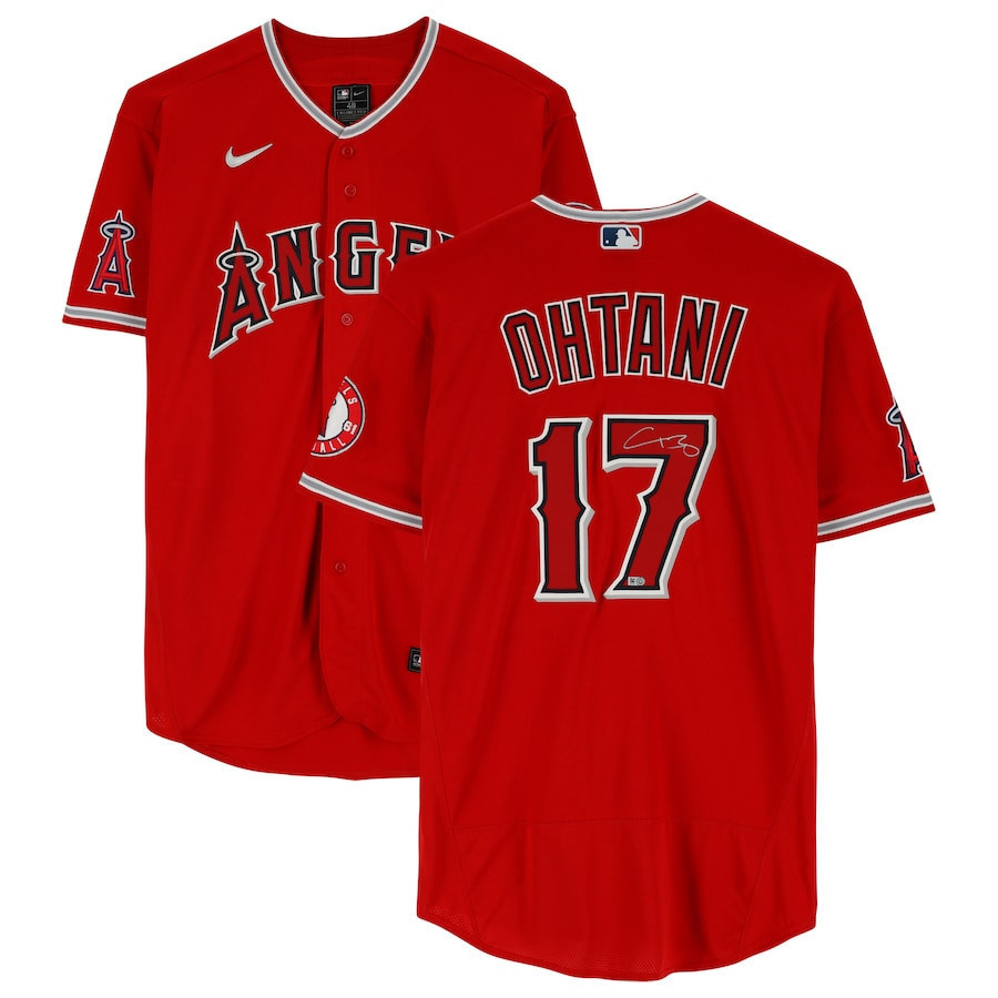 Shohei Ohtani 17 Los Angeles Angels Signed Jersey - Red