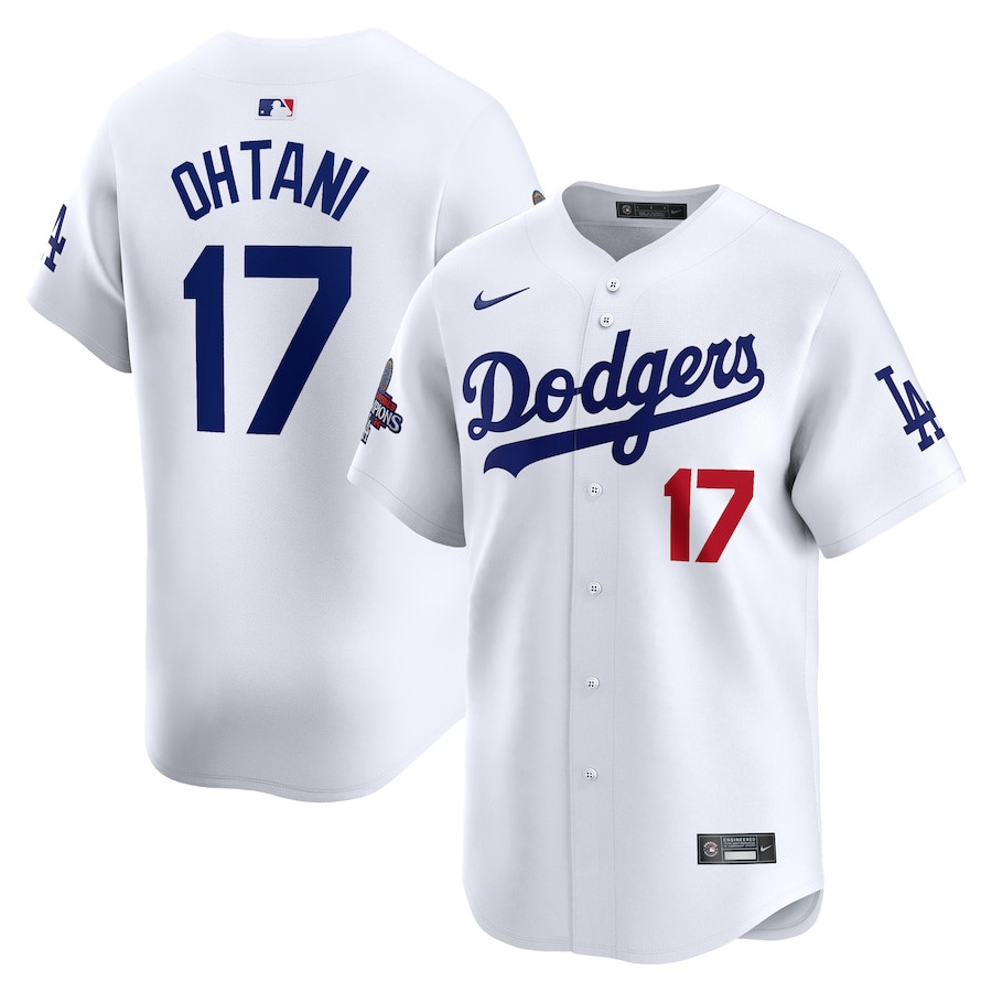 Shohei Ohtani 17 Los Angeles Dodgers 2024 World Series Champions Home Limited Player Men Jersey - White