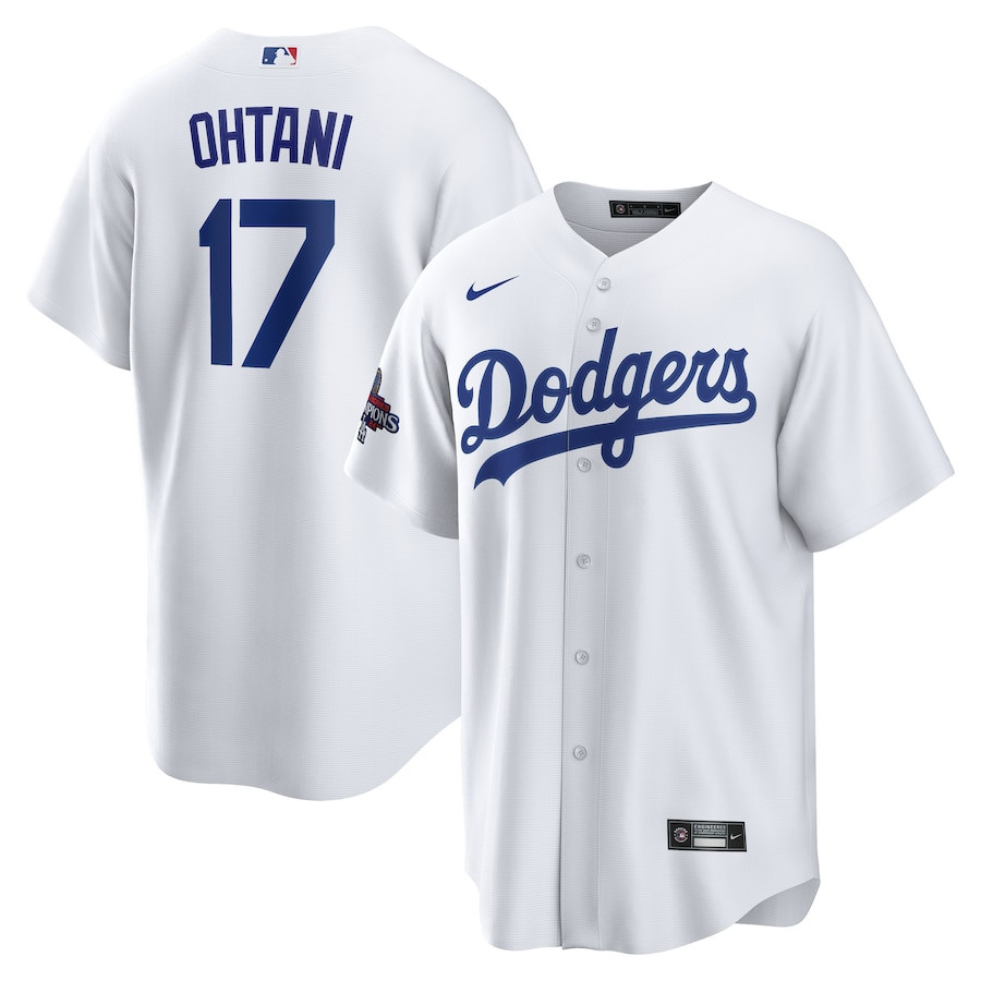 Shohei Ohtani 17 Los Angeles Dodgers 2024 World Series Champions Home Men Player Jersey - White