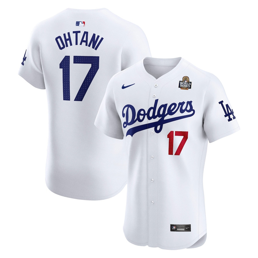 Shohei Ohtani 17 Los Angeles Dodgers 2024 World Series Home Elite Player Men Jersey - White
