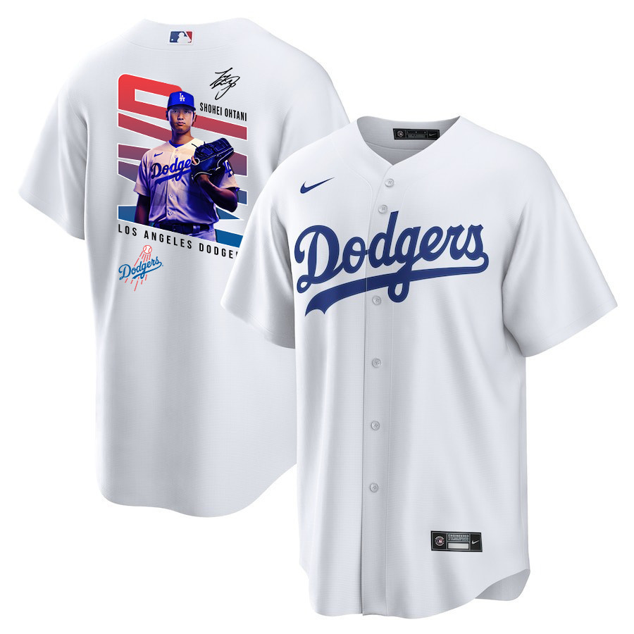 Shohei Ohtani 17 Los Angeles Dodgers Signed Mvp 2023 Home Men Jersey - White