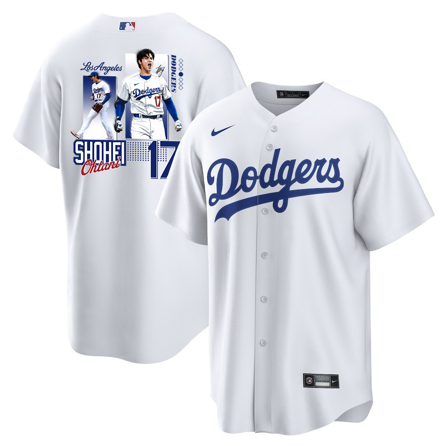 Shohei Ohtani 17 Los Angeles Dodgers Signed Welcome To The Sho 2023 Home Men Jersey - White
