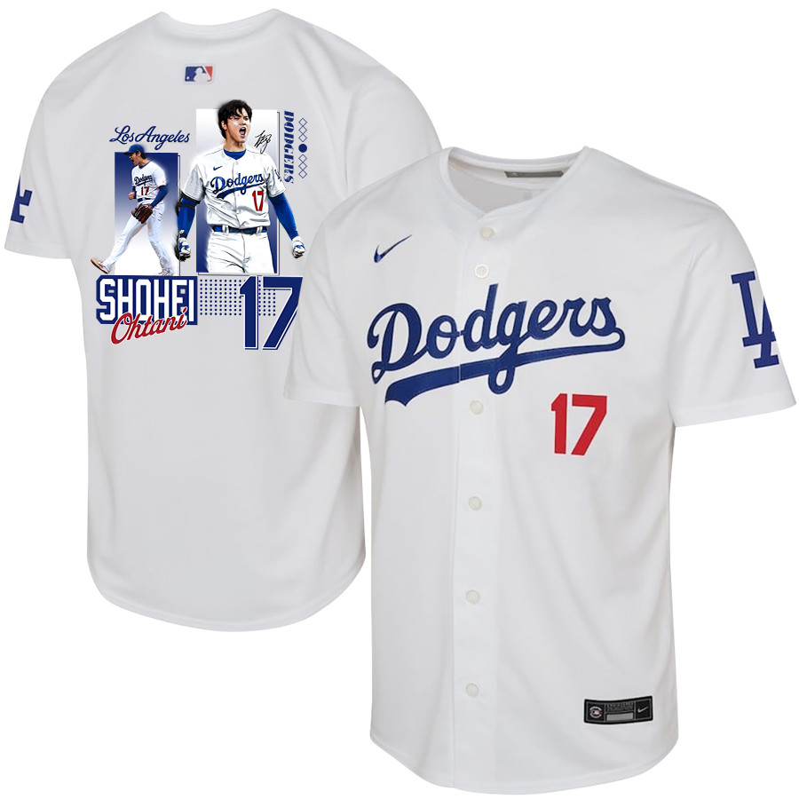 Shohei Ohtani 17 Los Angeles Dodgers Signed Welcome To The Sho Youth Home Jersey - White