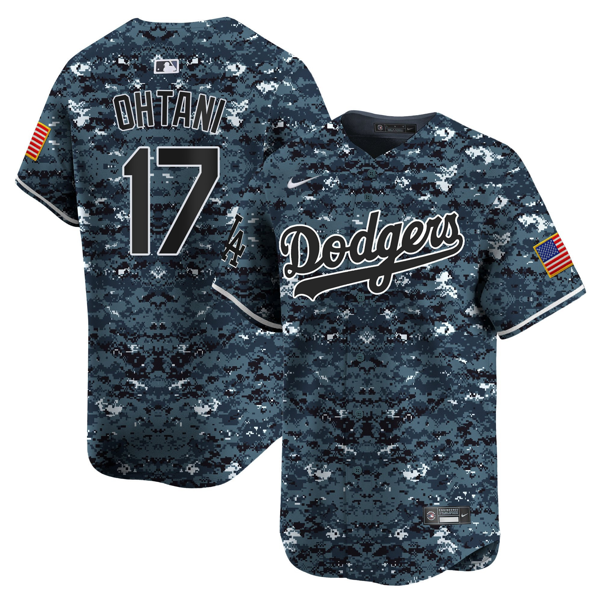 Shohei Ohtani 17 Los Angeles Dodgers Usmc Alternate Limited Men Jersey - Navy