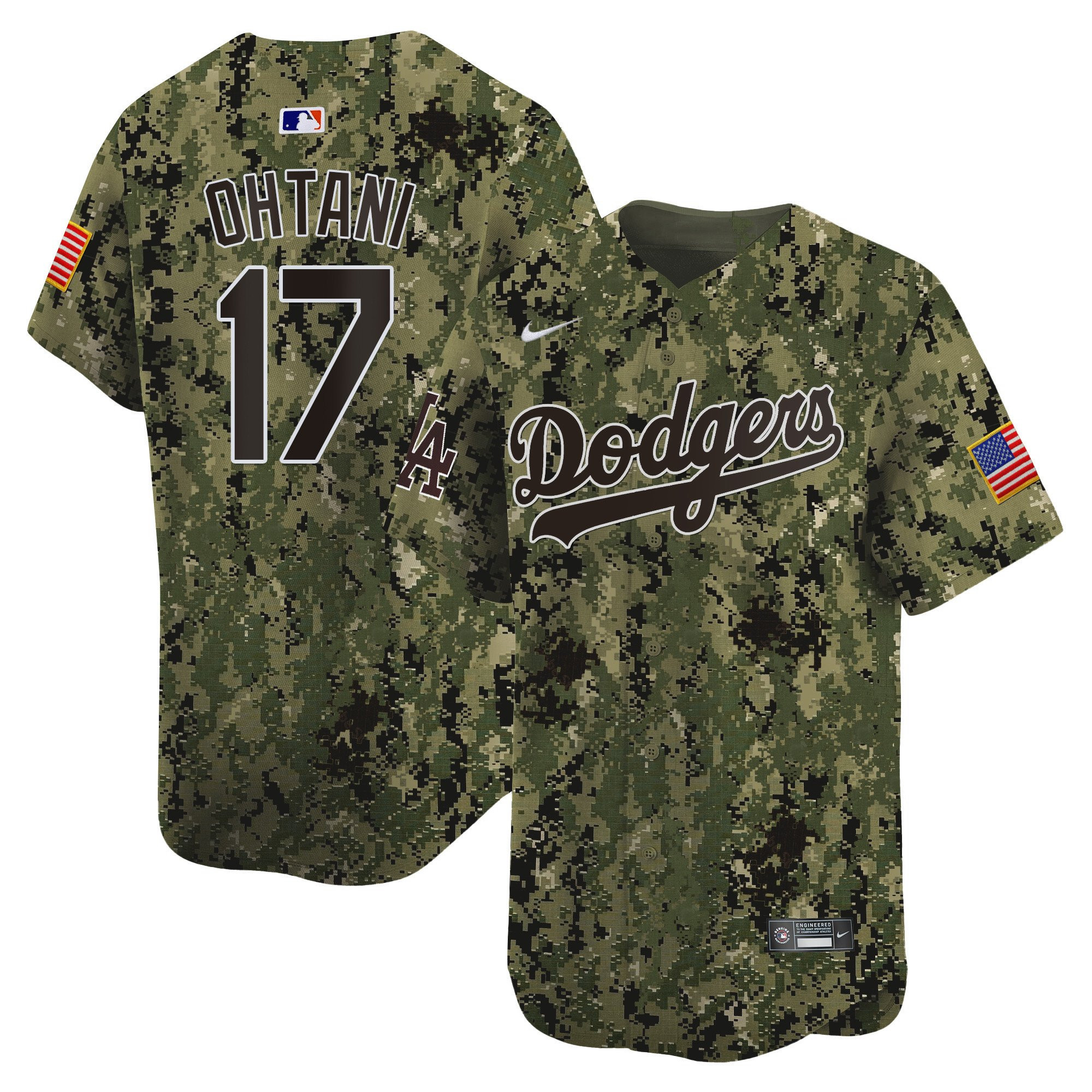 Shohei Ohtani 17 Los Angeles Dodgers Usmc Alternate Limited Men Jersey - Woodland
