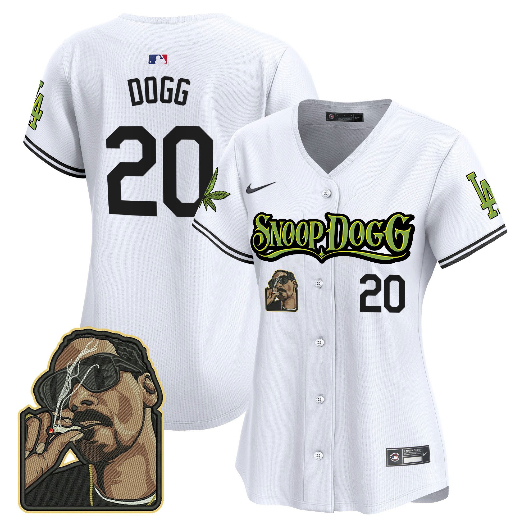 Snoop Dogg 20 Los Angeles Dodgers Snoop Dogg Women Jersey - White