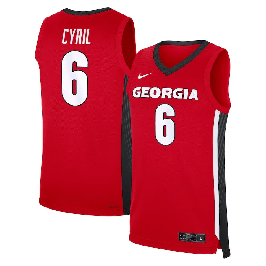 Somto Cyril 6 Georgia Bulldogs Nil Men's Basketball Player Jersey - Red