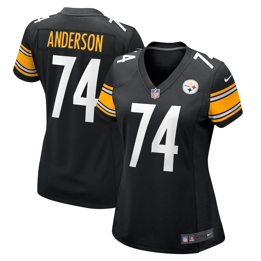 Spencer Anderson 74 Pittsburgh Steelers Women's Game Jersey - Black Js5095