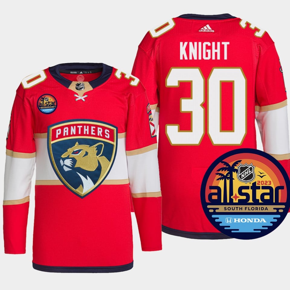 Spencer Knight 30 Florida Panthers Red Jersey 2023 All-star