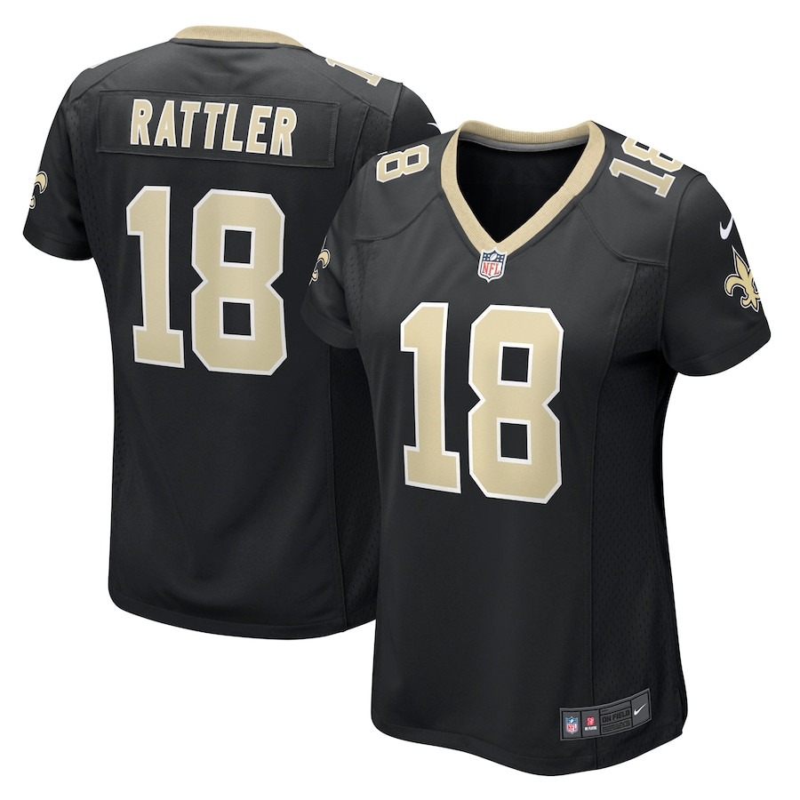 Spencer Rattler 18 New Orleans Saints Women's Game Jersey - Black Js6744