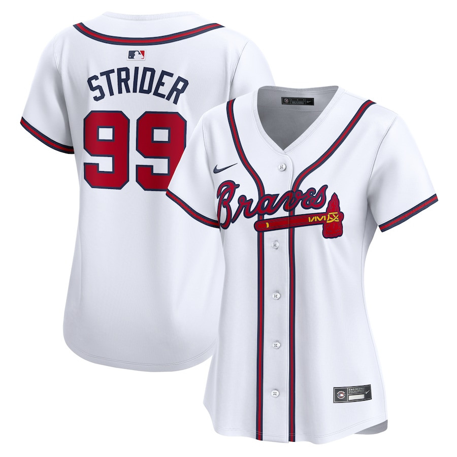 Spencer Strider 99 Atlanta Braves Women Home Limited Player Jersey - White