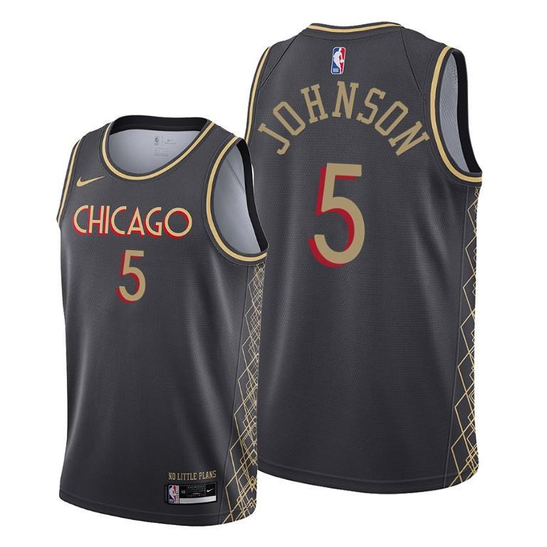 Stanley Johnson Chicago Bulls Black City Edition Jersey 5 - Men Jersey