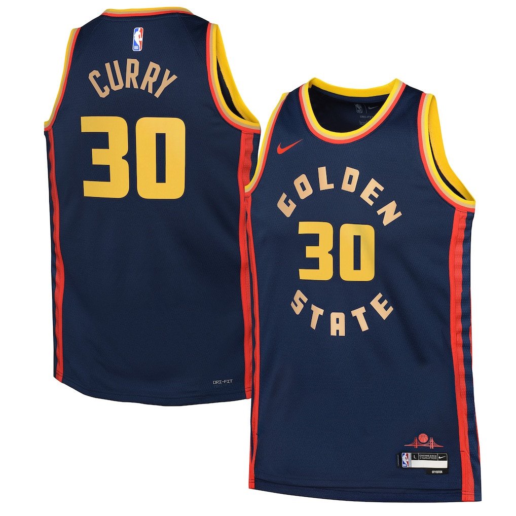 Stephen Curry 30 Golden State Warriors 2024/25 Swingman Player Youth Jersey - City Edition - Navy