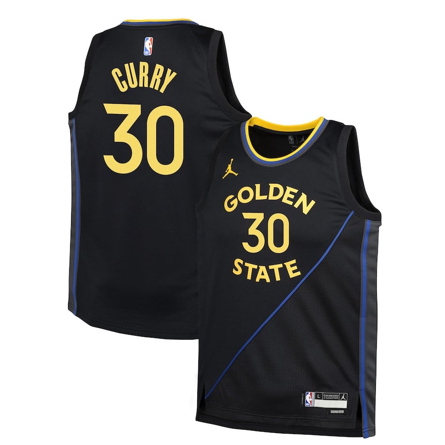 Stephen Curry 30 Golden State Warriors 2024/25 Youth Swingman Jersey - Statement Edition - Black