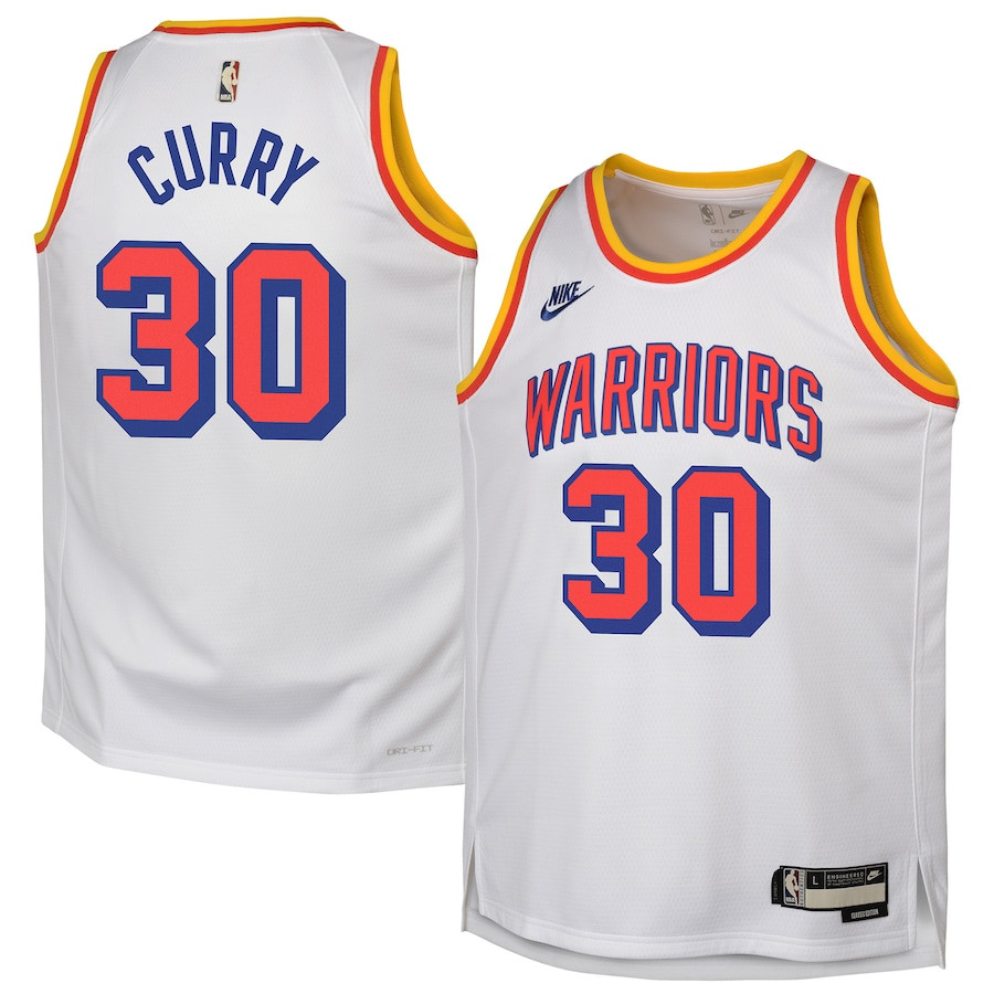 Stephen Curry 30 Golden State Warriors Youth 2024/25 Swingman Jersey - White - Classic Edition
