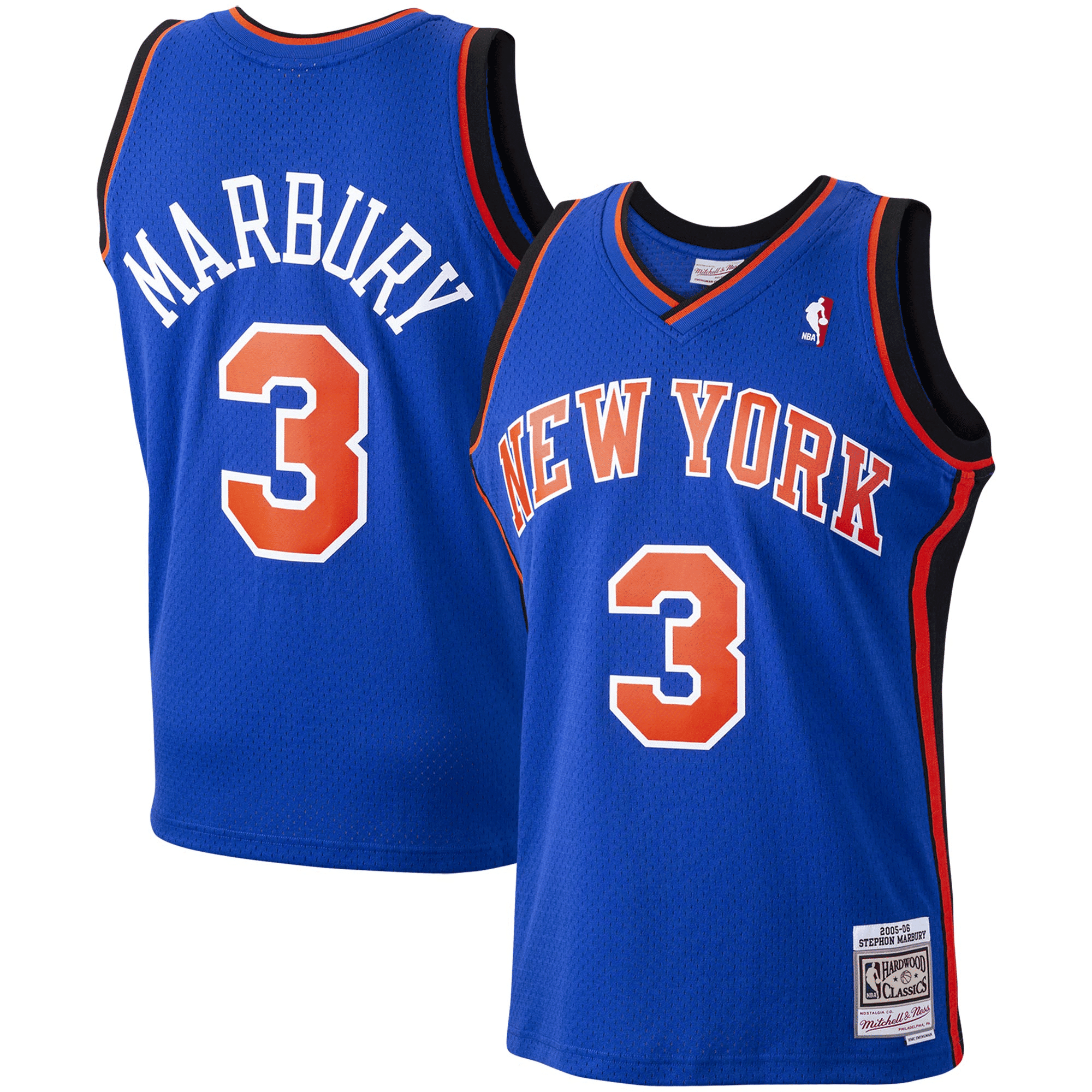 Stephon Marbury New York Knicks Mitchell & Ness 2005-06 Hardwood Classics Swingman Player Jersey - Blue Jersey