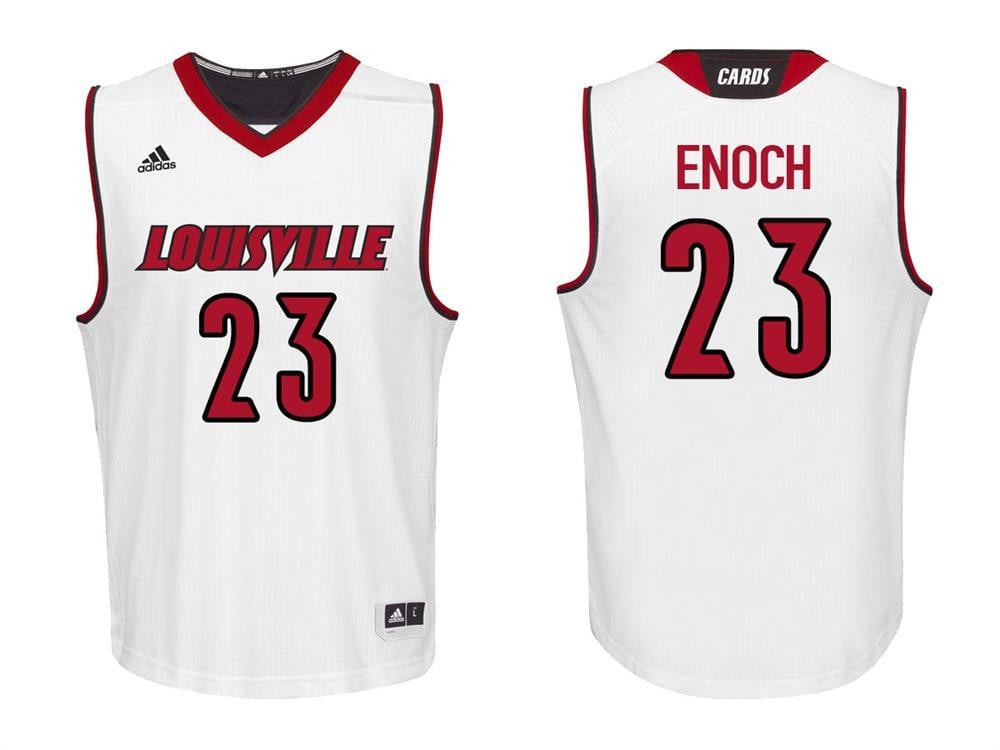 Steven Enoch 23 White College Basketball Louisville Cardinals Jersey