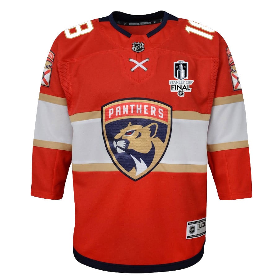 Steven Lorentz 18 Florida Panthers 2024 Stanley Cup Final Youth Home Breakaway Jersey - Red