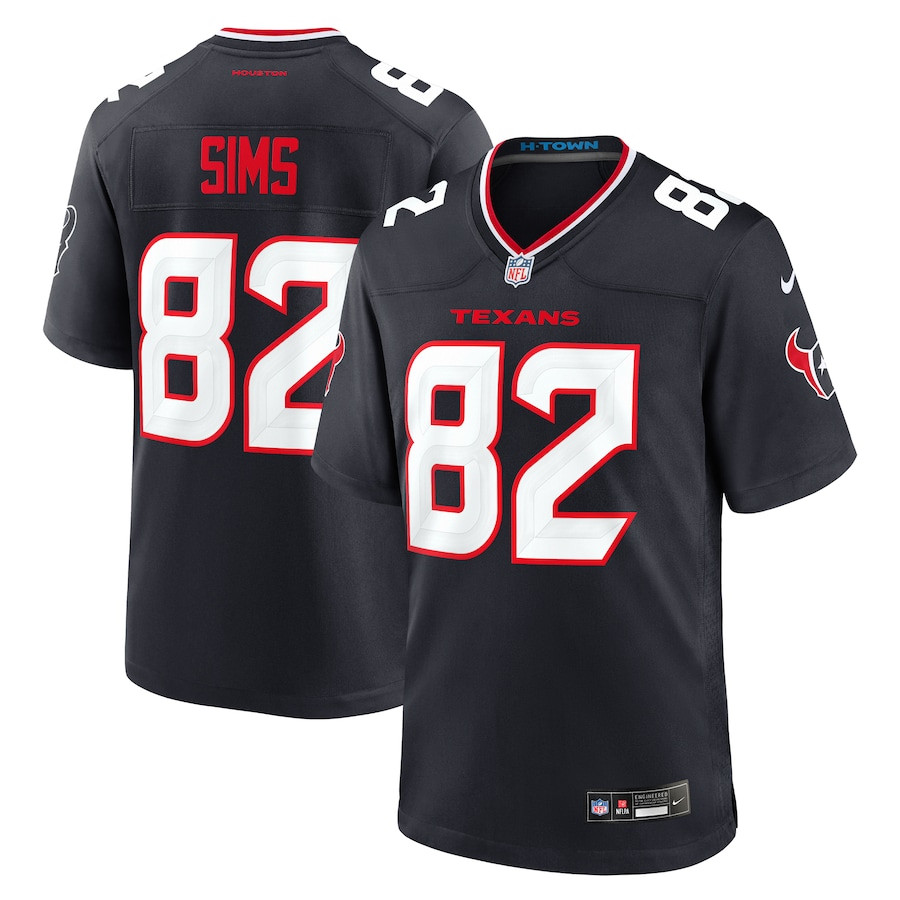 Steven Sims 82 Houston Texans Team Game Men Jersey - Navy Js4007