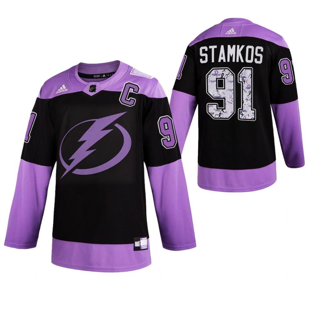 Steven Stamkos Tampa Bay Lightning Hockeyfightscancer Purple Jersey