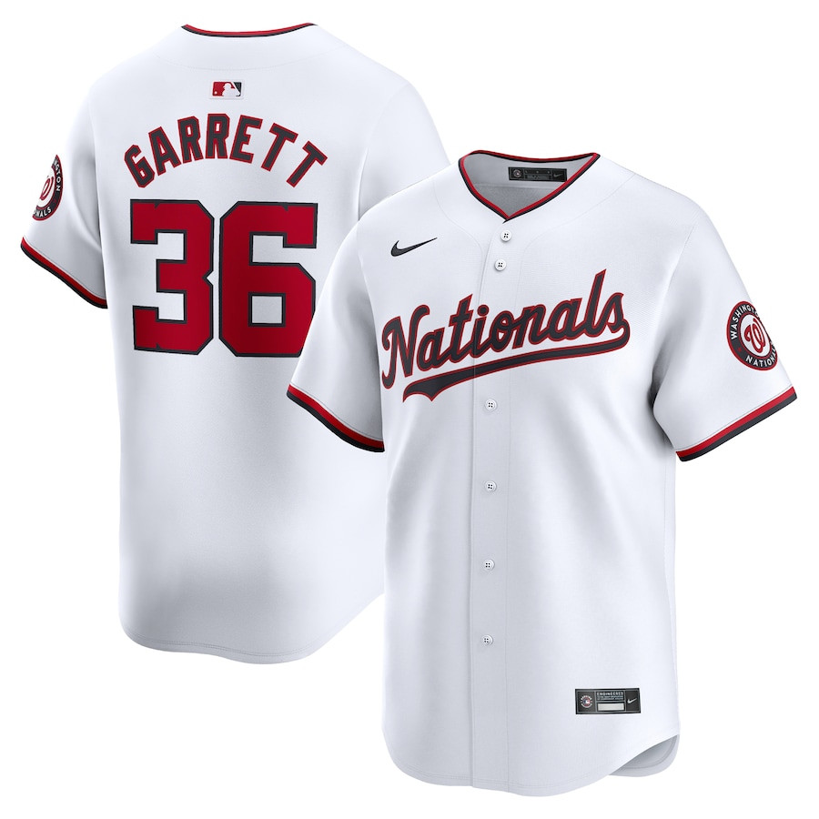 Stone Garrett 36 Washington Nationals Home Limited Player Men Jersey - White