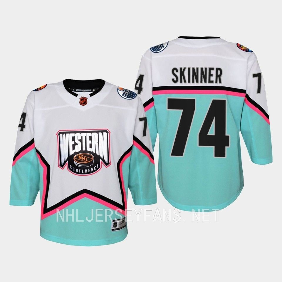Stuart Skinner 74 Edmonton Oilers 2023 All-star Game Jersey White Equipment