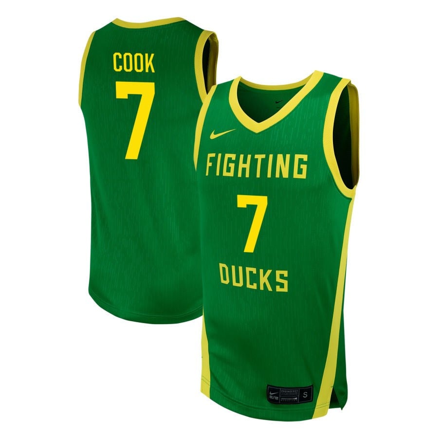 Supreme Cook 7 Oregon Ducks Nil Men's Basketball Jersey - Green