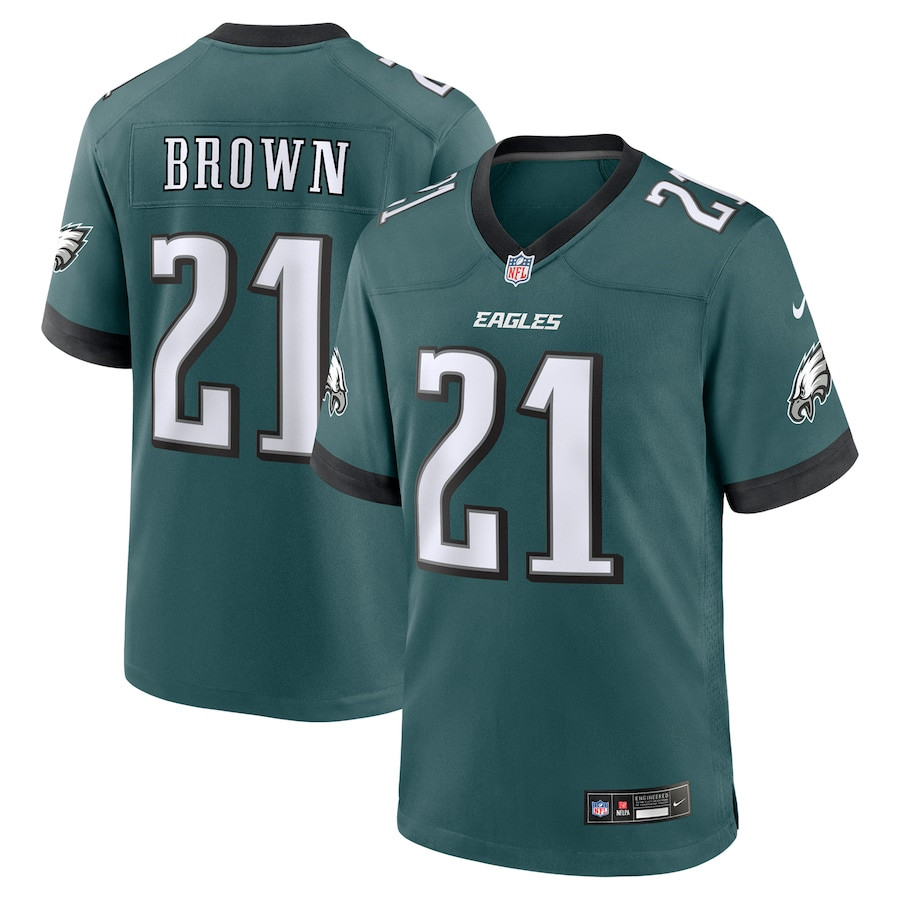 Sydney Brown 21 Philadelphia Eagles Team Game Men Jersey - Midnight Green Js9440