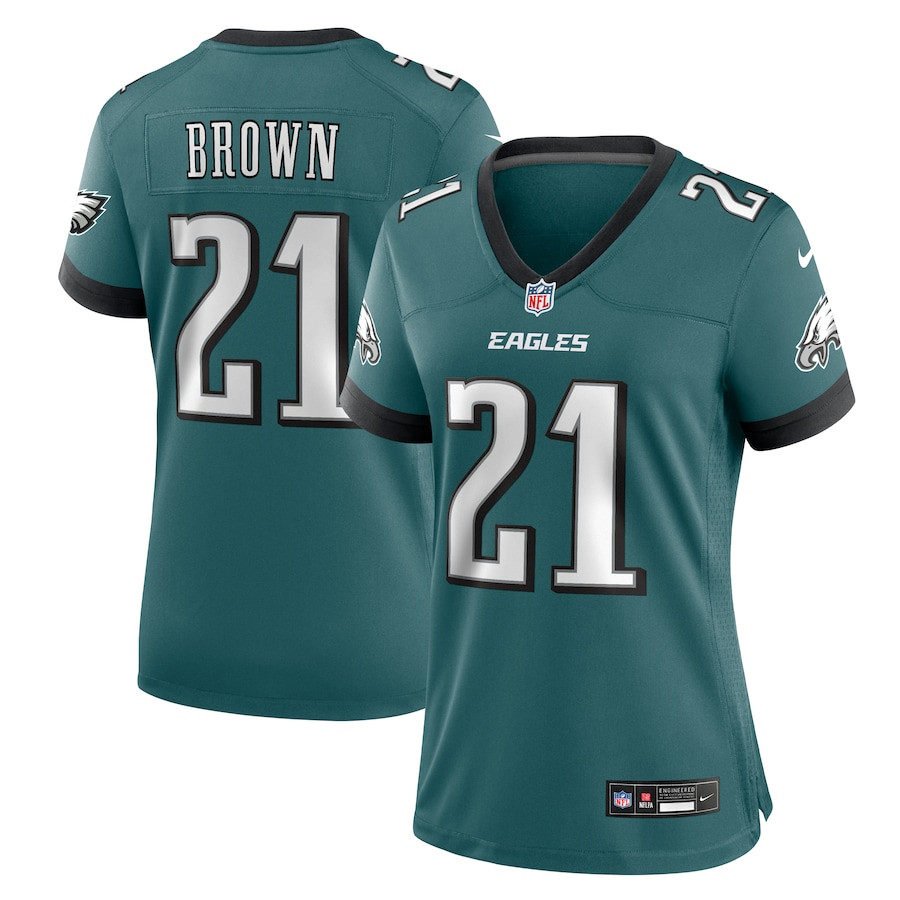 Sydney Brown 21 Philadelphia Eagles Women's Team Game Jersey - Midnight Green Js1138