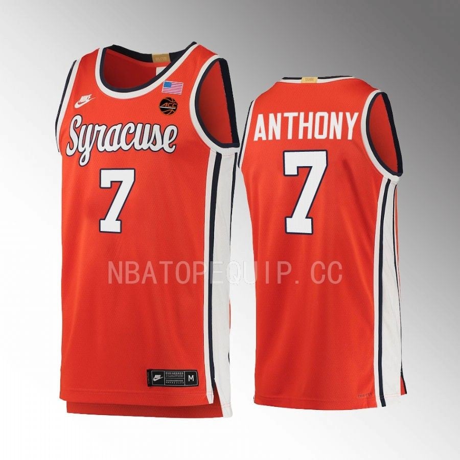 Syracuse Orange Kiyan Anthony 7 Jersey Retro Basketball Orange Limited Uniform