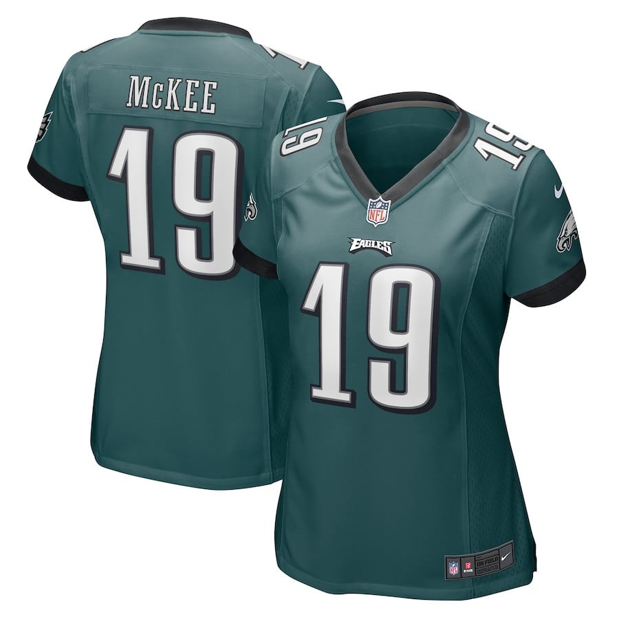 Tanner Mckee 19 Philadelphia Eagles Women Team Game Jersey - Midnight Green Js7113