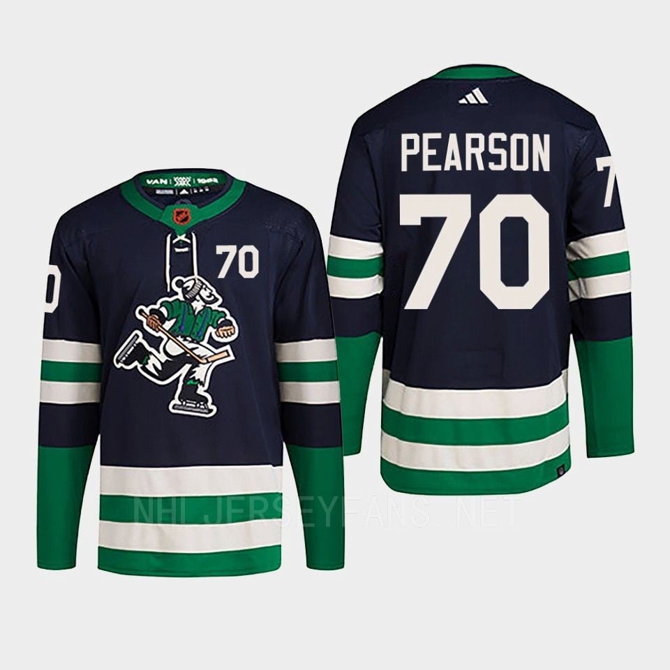 Tanner Pearson 70 Reverse Retro 2.0 2022 Vancouver Canucks Navy Jersey Primegreen
