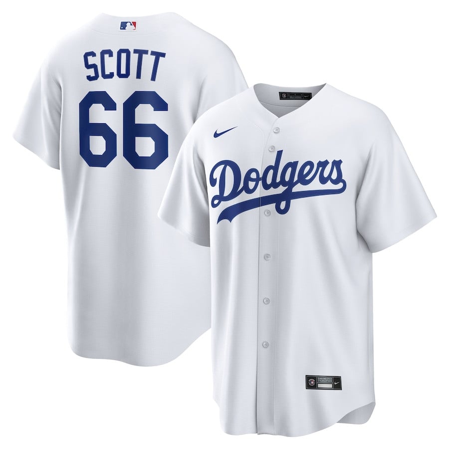 Tanner Scott 66 Los Angeles Dodgers Home Men Jersey - White