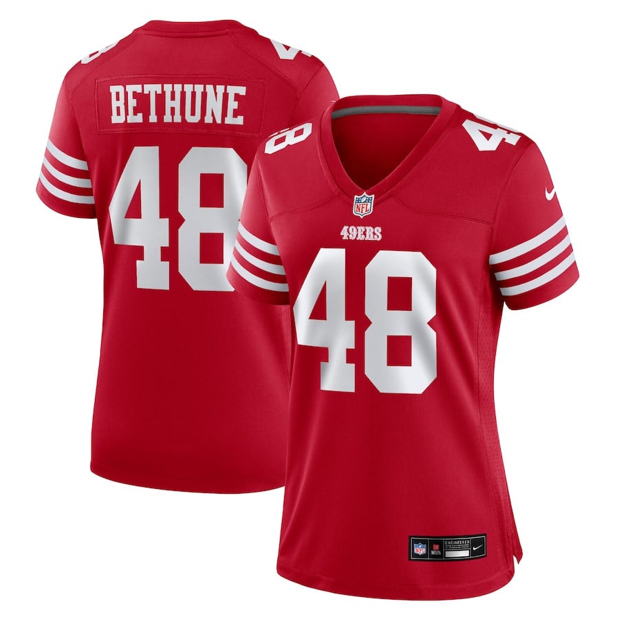 Tatum Bethune 48 San Francisco 49ers Women's Game Jersey - Scarlet Js9771