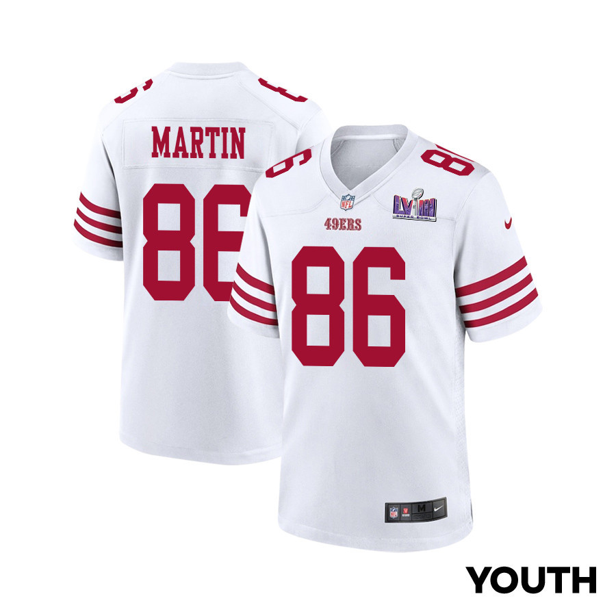 Tay Martin 86 San Francisco 49ers Super Bowl Lviii Patch Game Youth Jersey - White Js4689