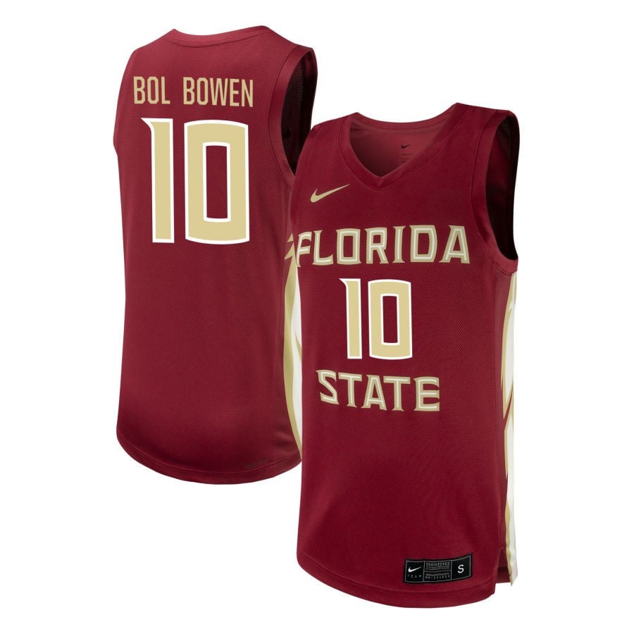Taylor Bol Bowen 10 Florida State Seminoles Nil Men's Basketball Jersey - Garnet