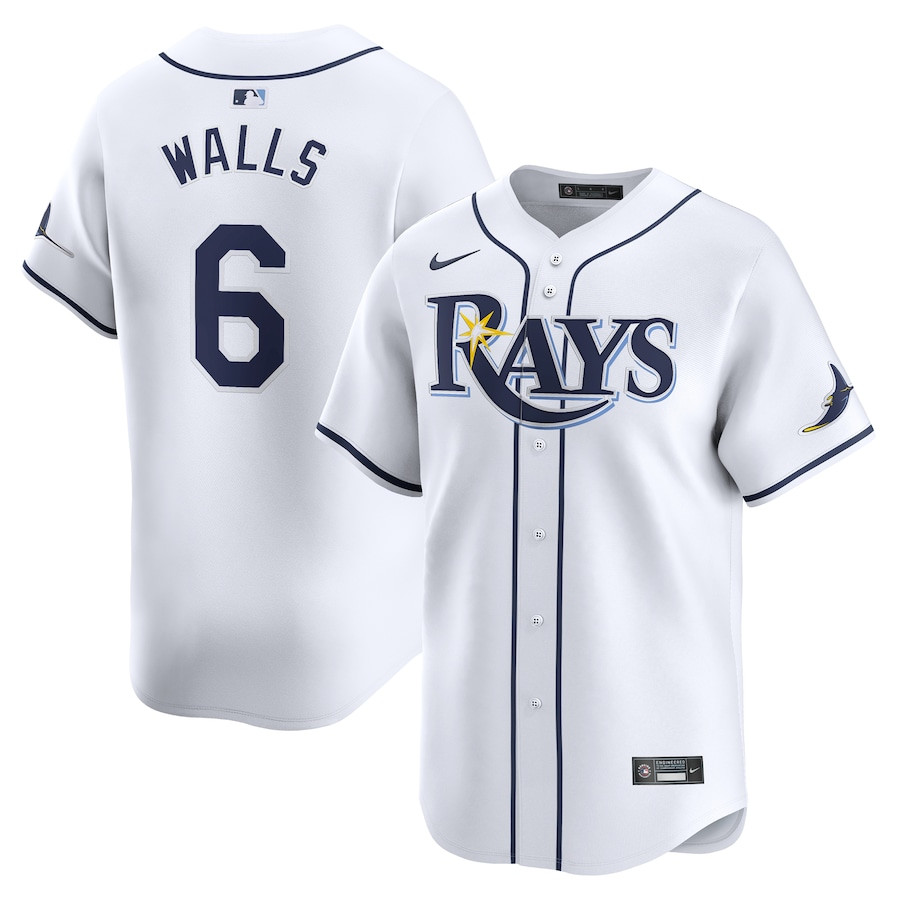 Taylor Walls 6 Tampa Bay Rays Home Limited Player Men Jersey - White