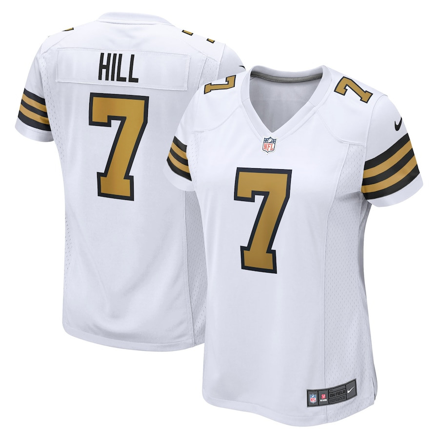 Taysom Hill 7 New Orleans Saints Women Alternate Game Jersey - White Js2428