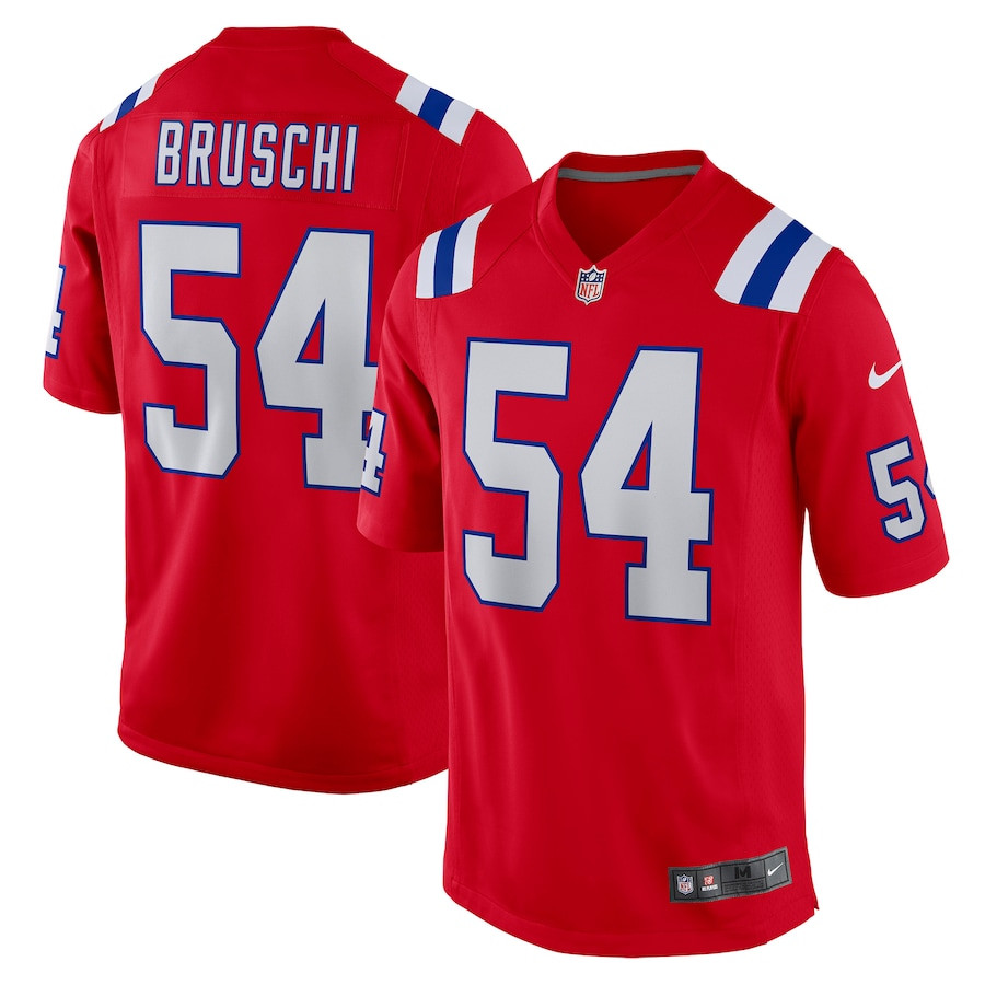 Tedy Bruschi 54 New England Patriots Men Retired Alternate Game Jersey - Red Js2911